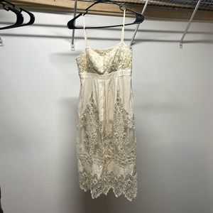 Sue Wong Nocturne Ivory Embroidered Dress Size 2